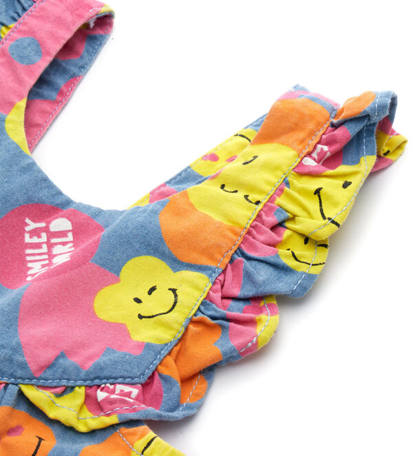Jolla beach baby girl overalls with smiley print – Image 4