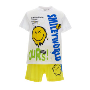 Good night boy short pajamas in smiley cotton