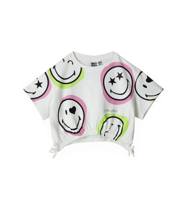 Active girl short smiley t-shirt