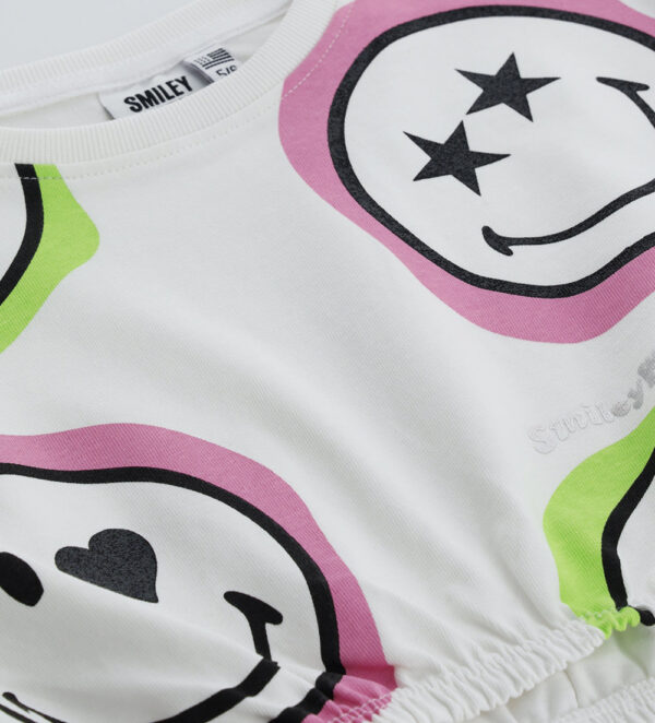 Active girl short smiley t-shirt – Image 2