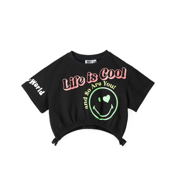 Active girl short smiley t-shirt – Image 4