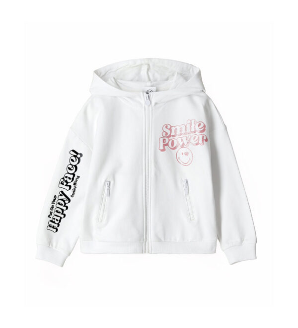 Active Girl Smiley Sweatshirt With Hood