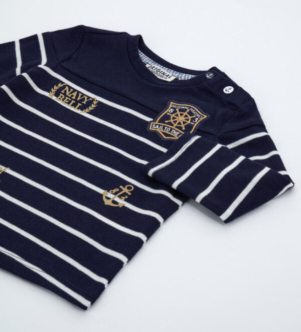 Vip Club Baby boy Striped T-Shirt – Image 3