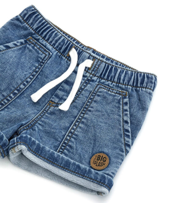 Shark shock baby boy denim sweatshirt bermuda – Image 5