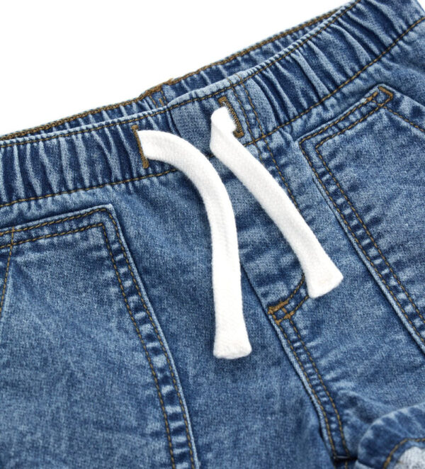 Shark shock baby boy denim sweatshirt bermuda – Image 4