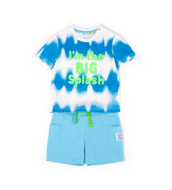 Shark shock baby boy t-shirt and short set 2 – Image 2