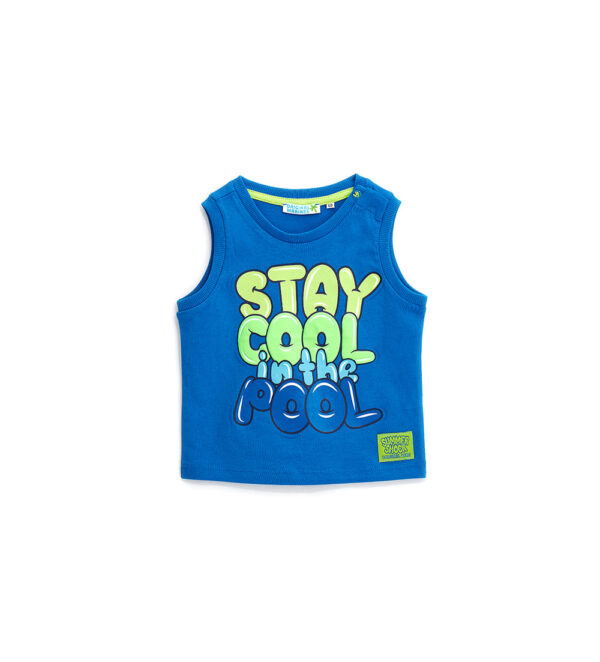 Shark shock baby boy cotton tank top 1