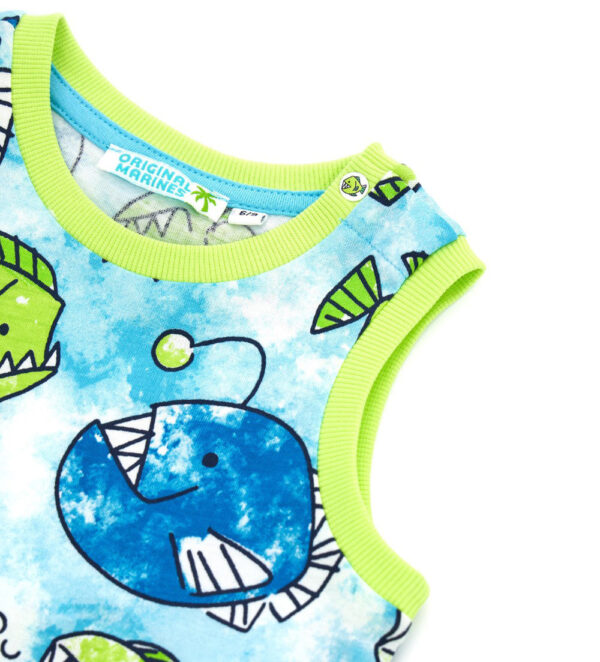 Shark shock baby boy tank top and shorts set – Image 6