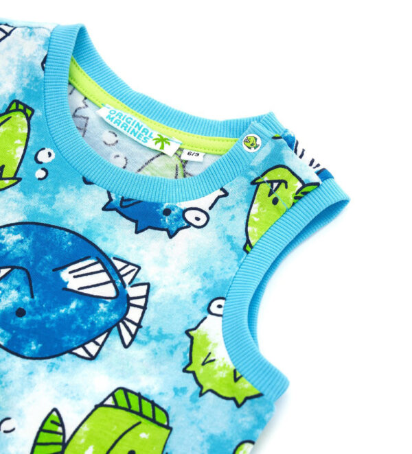 Shark shock baby boy tank top and shorts set – Image 3