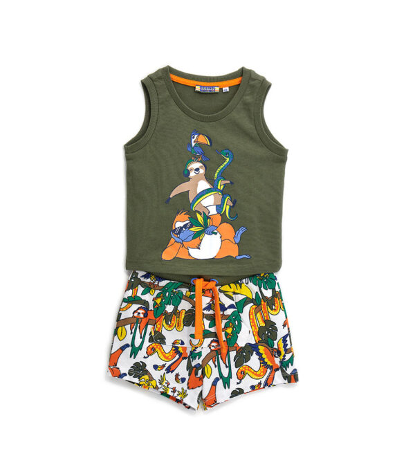 Crazy jungle  baby boy 2-piece set in cotton 1