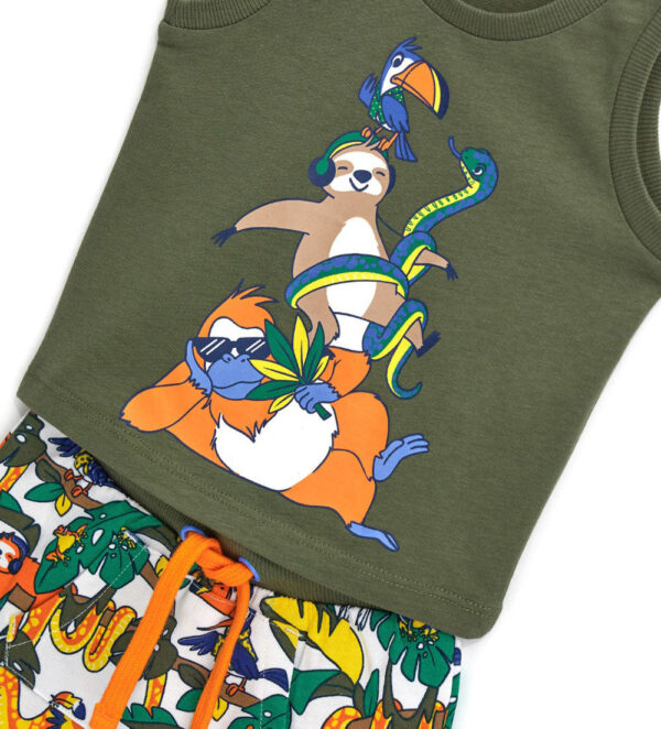 Crazy jungle  baby boy 2-piece set in cotton 1 – Image 2