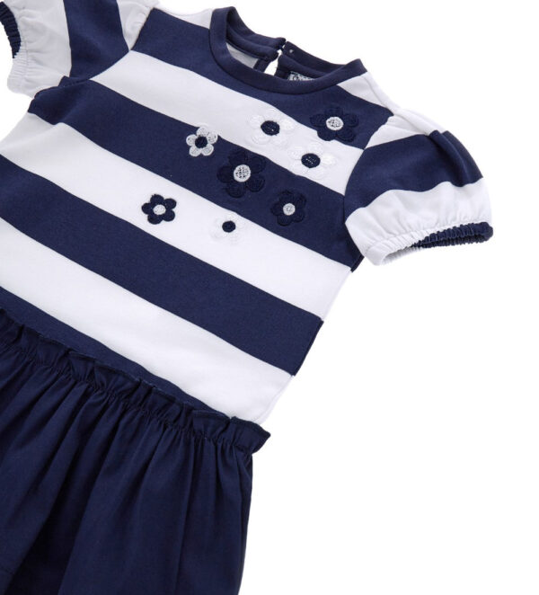 Royal sailor baby girl balloon sleeve dress – Image 5