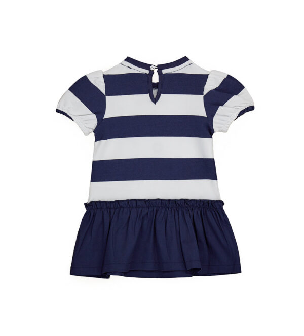 Royal sailor baby girl balloon sleeve dress – Image 2