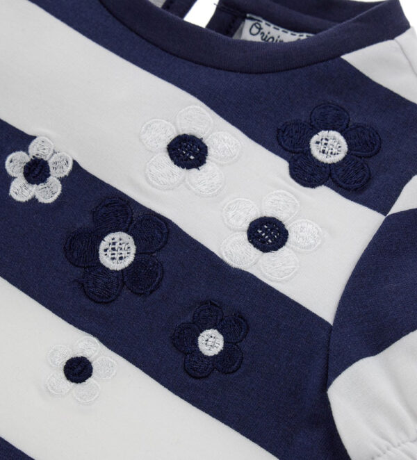 Royal sailor baby girl balloon sleeve dress – Image 4