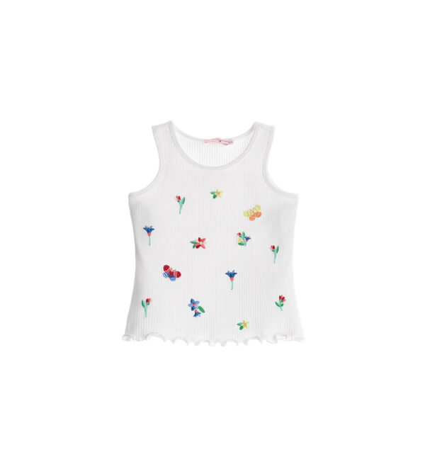 Colorfully baby girl ribbed tank top