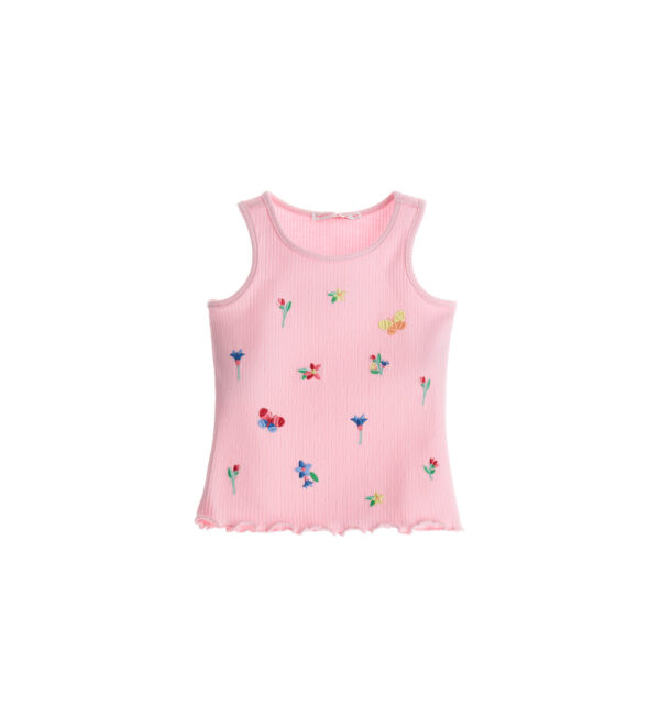 Colorfully baby girl ribbed tank top – Image 4