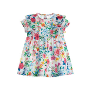 Colorfully baby girl dress with ruffles 2