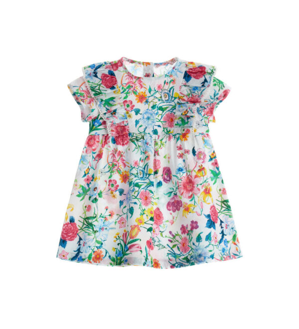 Colorfully baby girl dress with ruffles 2
