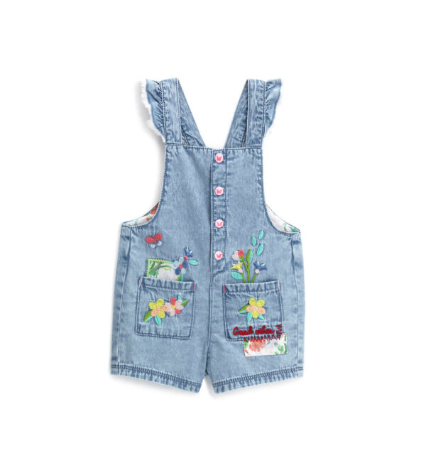 Colorfully baby girl overall shorts 1