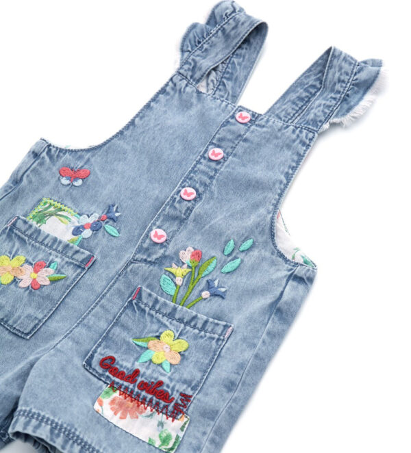 Colorfully baby girl overall shorts 1 – Image 4