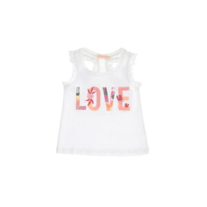 Peach sunrise baby girl tank top with ruffles 2