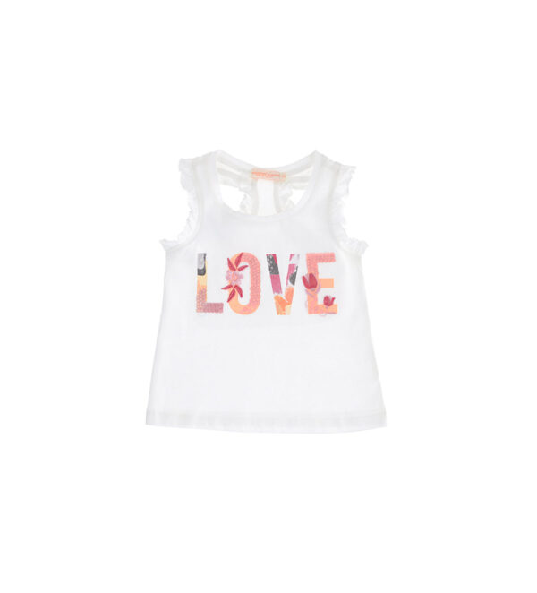 Peach sunrise baby girl tank top with ruffles 2