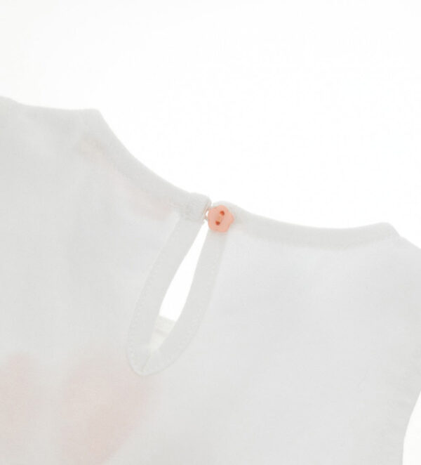 Peach sunrise baby girl tank top with ruffles 1 – Image 2