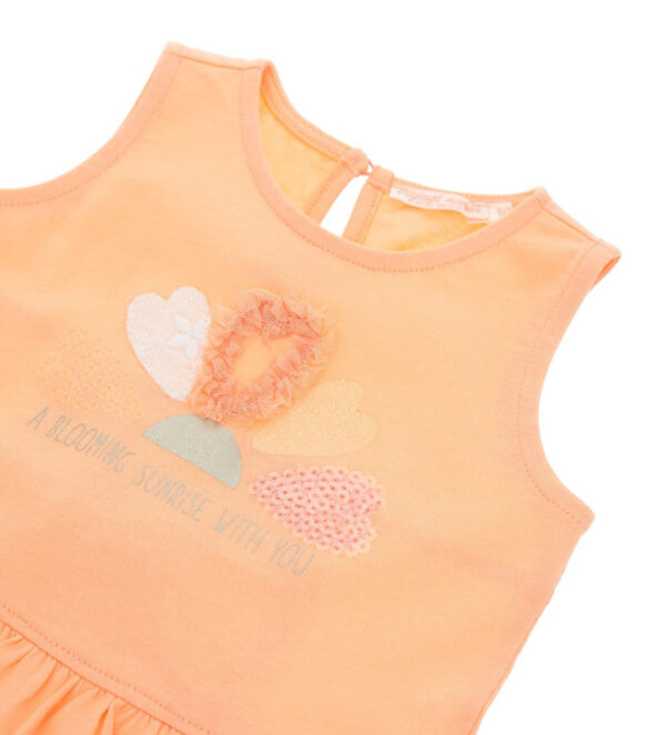 Peach sunrise baby girl tank top with ruffles 1 – Image 6