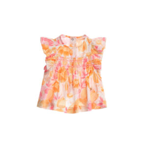 Peach Sunrise Baby girl Allover Printed Blouse
