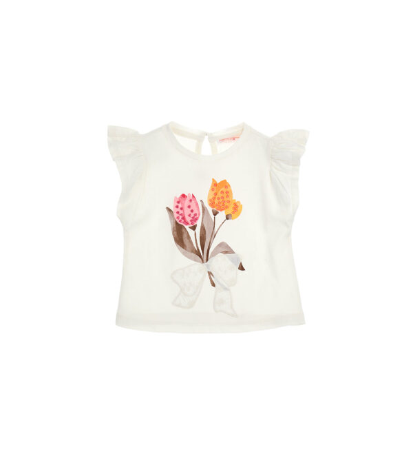 Peach Sunrise Baby girl T-Shirt With Bow