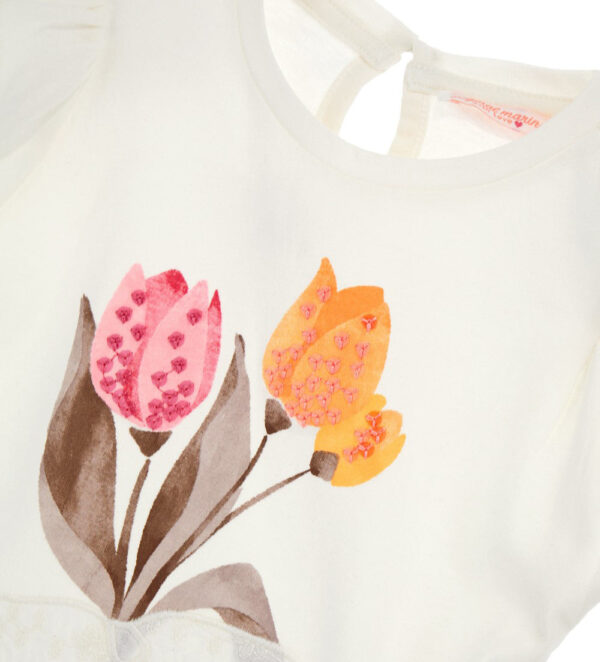 Peach Sunrise Baby girl T-Shirt With Bow – Image 2