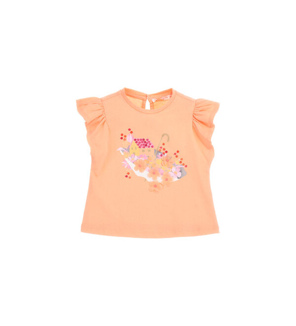 Peach Sunrise Baby girl T-Shirt With Bow – Image 4
