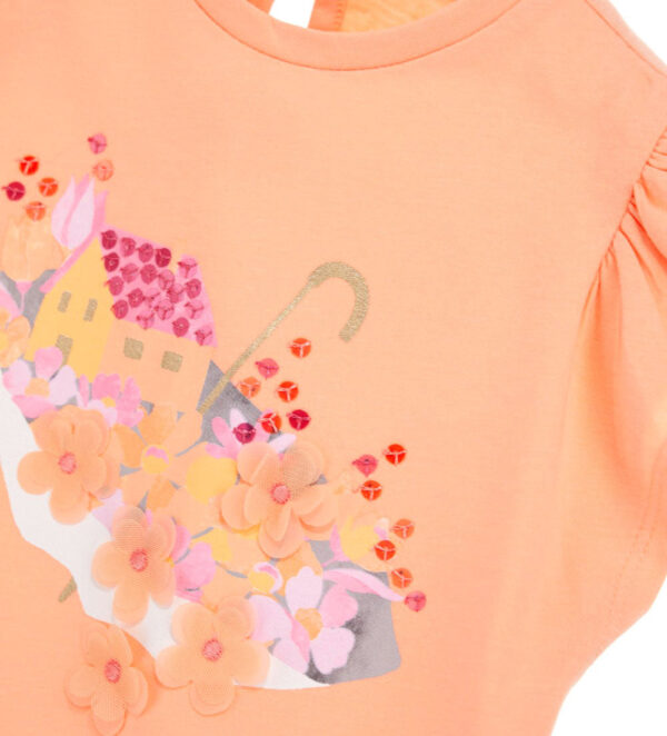 Peach Sunrise Baby girl T-Shirt With Bow – Image 5