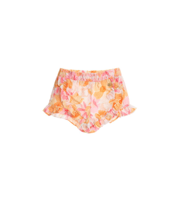 Peach Sunrise Baby girl Cotton Bermuda Shorts