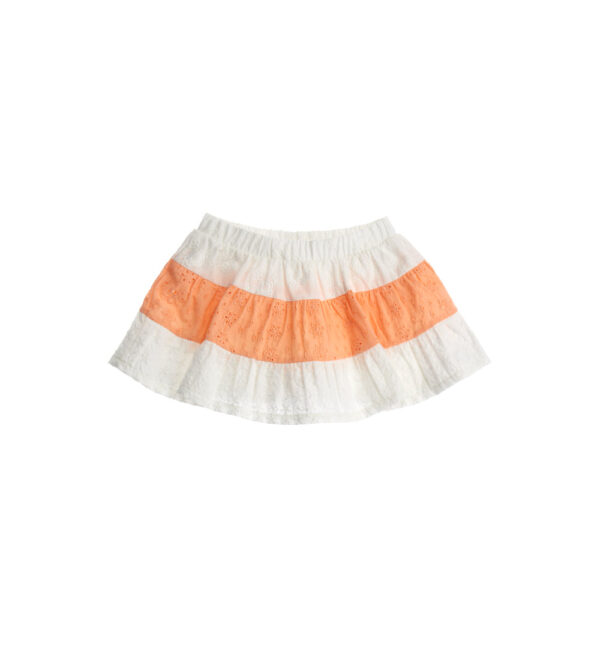 Peach Sunrise Baby girl Skirt With Poplin Inserts