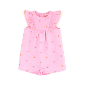 Peach Sunrise Baby Girl Linen Blend Overalls
