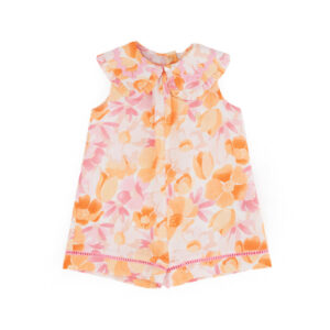 Peach Sunrise Baby girl Cotton Overalls