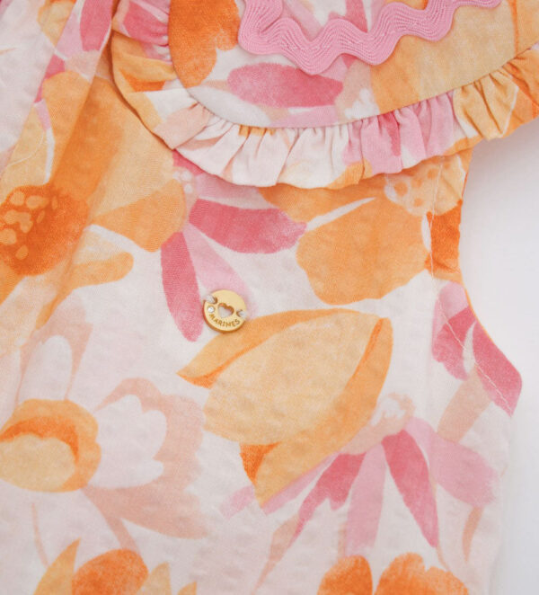 Peach Sunrise Baby girl Cotton Overalls – Image 4