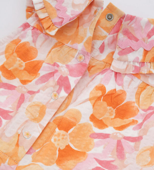 Peach Sunrise Baby girl Cotton Overalls – Image 2