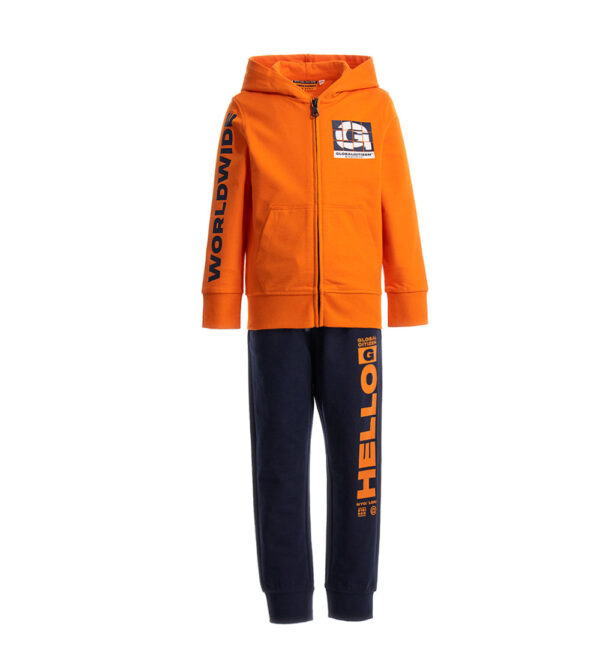 Desert shade boy cotton fleece tracksuit