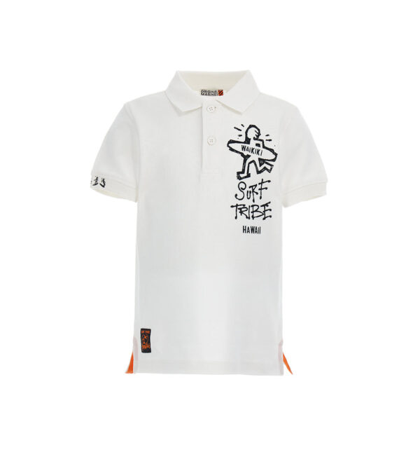 Ethno beach  boy short sleeve polo shirt