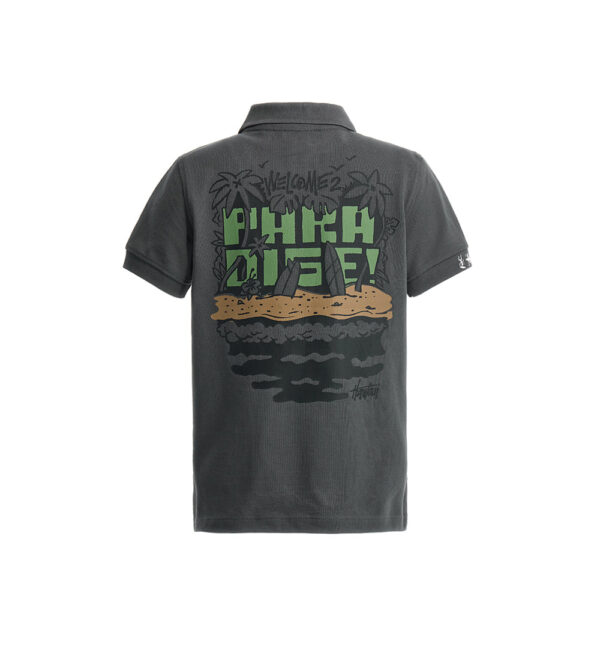 Ethno beach  boy short sleeve polo shirt – Image 7