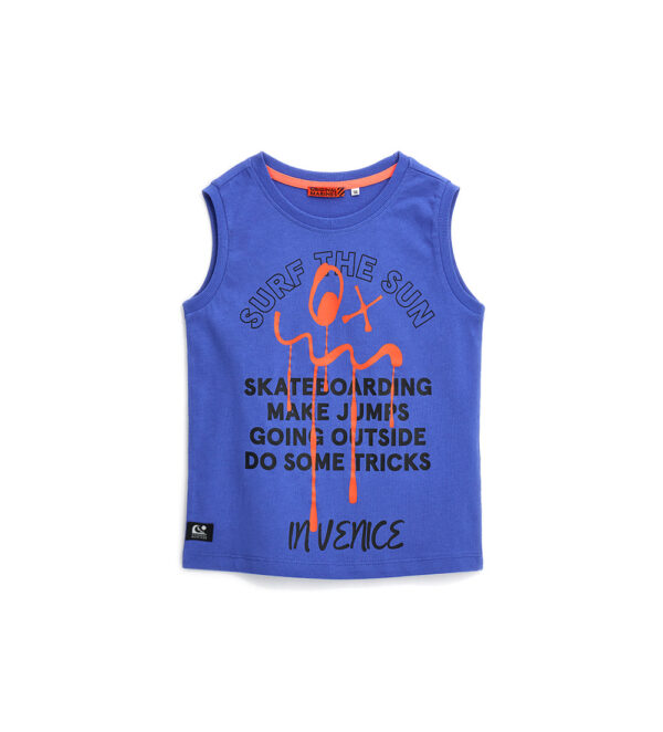 Stay On Board Boy Flame Cotton Tank Top