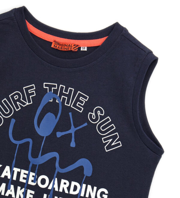 Stay on board boy flame cotton tank top – Image 3
