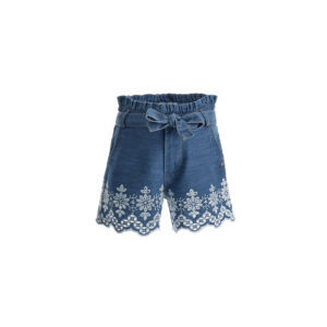 Romantic Day Girl Bermuda Jeans With Embroidery