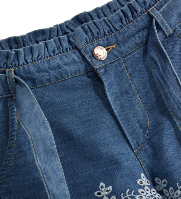 Romantic Day Girl Bermuda Jeans With Embroidery – Image 5