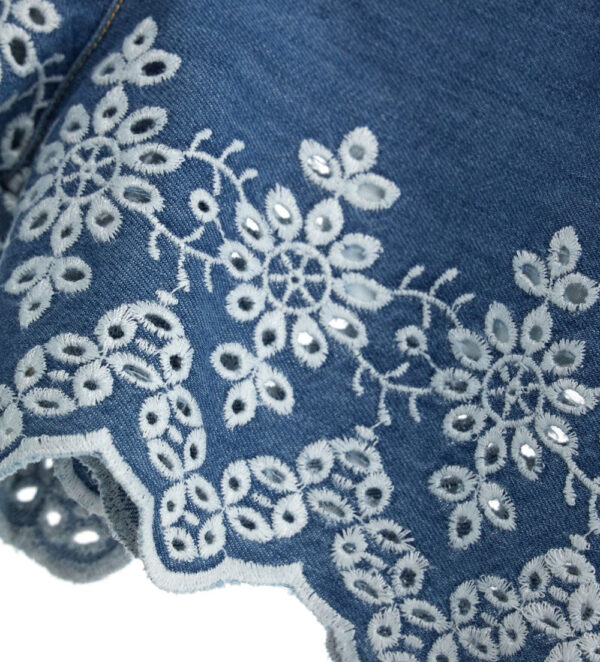 Romantic Day Girl Bermuda Jeans With Embroidery – Image 3