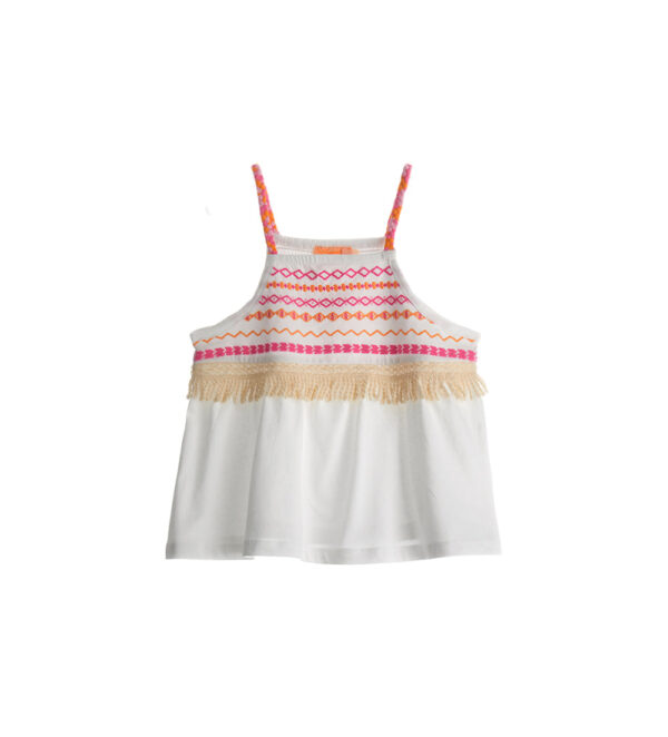 Boho Picnic Girl Top With Braided Straps