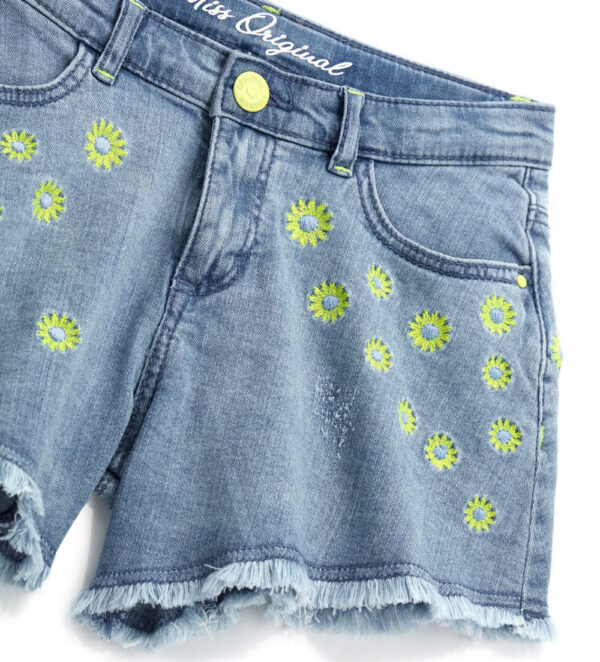 Bright Summer Girl Shorts In Demin – Image 3