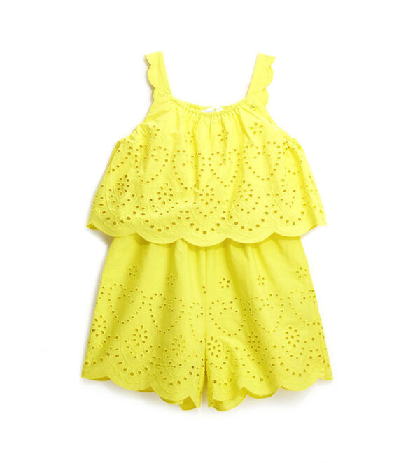 Bright Summer Girl Overall Shorts